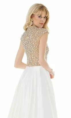 Ashley Lauren - 1980 Pearl Beading A-Line Evening Gown -Wedding Dresses shop online ashley lauren 1980 pearl beading a line evening gown prom dresses 28119858577491