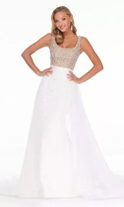 Ashley Lauren - 1990 Embellished Scoop Dress With Overskirt