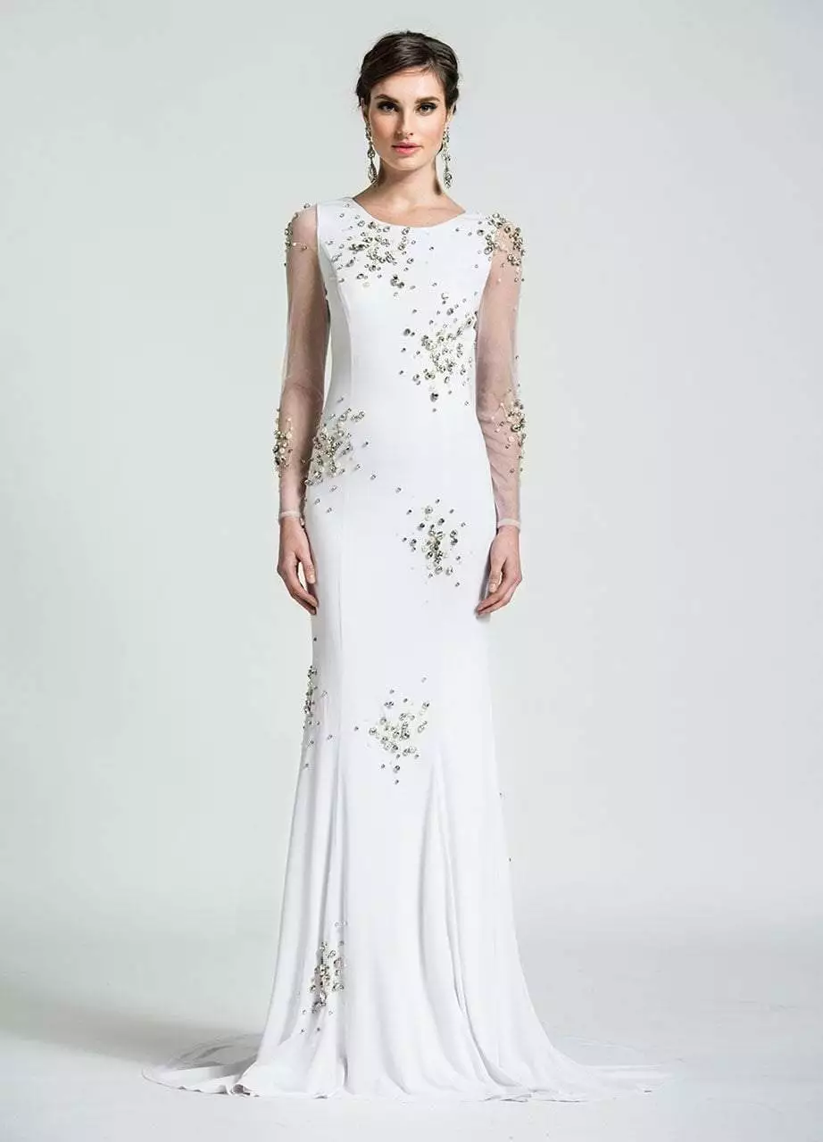 Ashley Lauren Bridal - 1053 Open Back Beaded Jersey Dress 3 Ashley Lauren Bridal - 1053 Open Back Beaded Jersey Dress