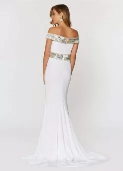Ashley Lauren Bridal - 1055 Beaded Off Shoulder Evening Dress -Wedding Dresses shop online ashley lauren bridal 1055 beaded off shoulder evening dress prom dresses 5648665477177