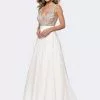 Ashley Lauren Bridal - 1164 Embellished Deep V-neck Ballgown With Train 2 Ashley Lauren Bridal - 1164 Embellished Deep V-neck Ballgown With Train -Wedding Dresses shop online ashley lauren bridal 1164 embellished deep v neck ballgown with train special occasion dress 0 ivory 5648674652217