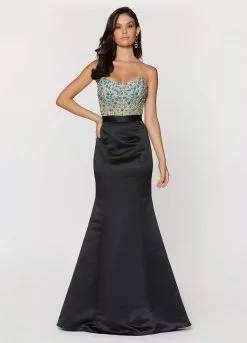 Ashley Lauren Bridal - 1196 Strapless Illusion Bodice Bridal Dress -Wedding Dresses shop online ashley lauren bridal 1196 strapless illusion bodice bridal dress evening dresses 0 black 5648655777849