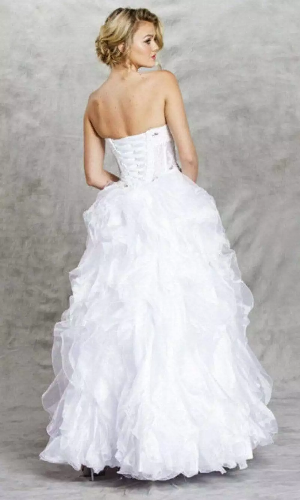 Aspeed Bridal - LH032 Corset Bod Ruffled Wedding Gown 4 Aspeed Bridal - LH032 Corset Bod Ruffled Wedding Gown - Image 2