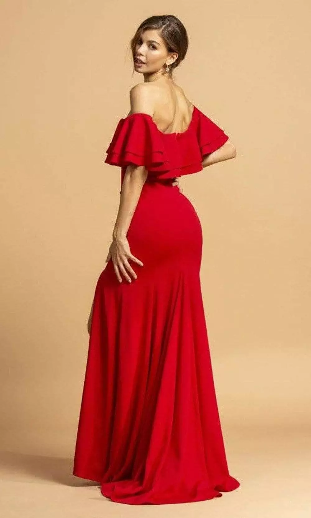Aspeed Design - D293 Off Shoulder Bodycon Slit Dress 4 Aspeed Design - D293 Off Shoulder Bodycon Slit Dress - Image 2