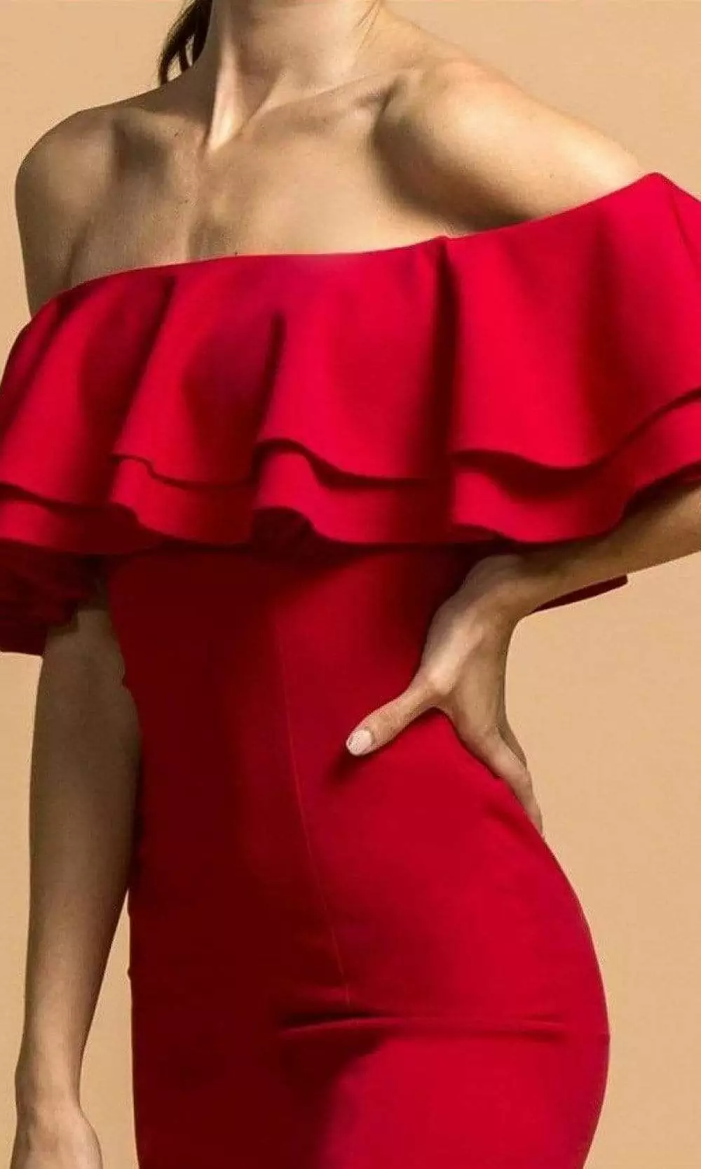 Aspeed Design - D293 Off Shoulder Bodycon Slit Dress 5 Aspeed Design - D293 Off Shoulder Bodycon Slit Dress - Image 3