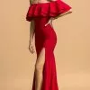 Aspeed Design - D293 Off Shoulder Bodycon Slit Dress 2 Aspeed Design - D293 Off Shoulder Bodycon Slit Dress -Wedding Dresses shop online aspeed design d293 off shoulder bodycon slit dress evening dresses xxs red 28725214281811