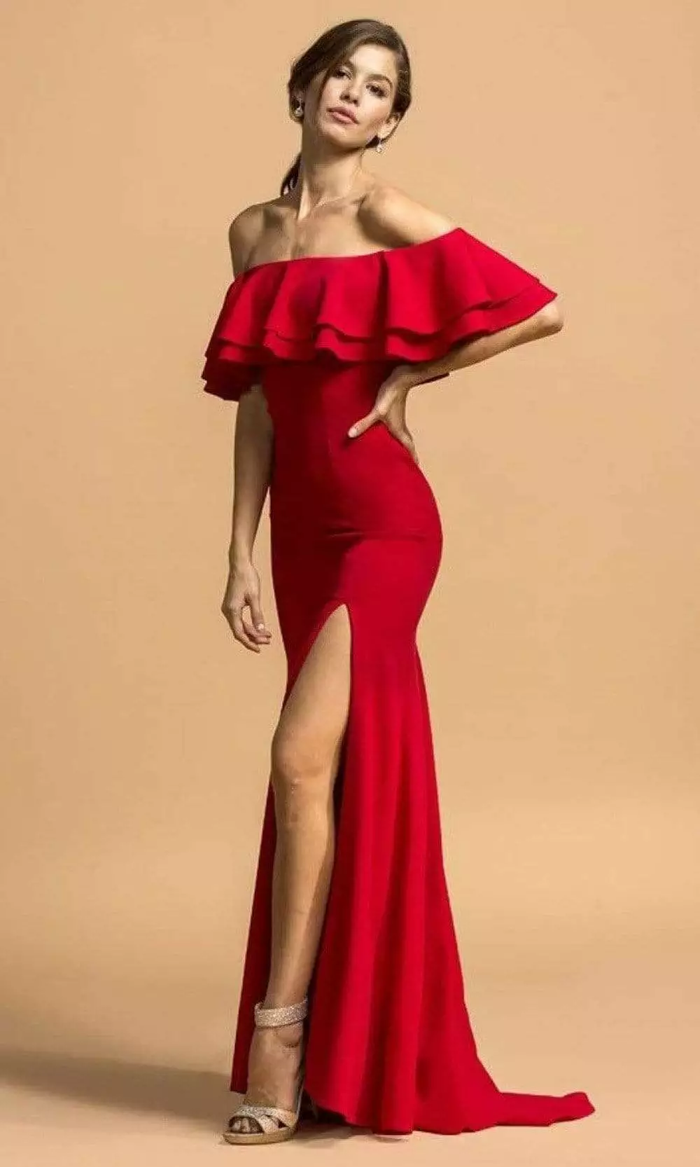 Aspeed Design - D293 Off Shoulder Bodycon Slit Dress 3 Aspeed Design - D293 Off Shoulder Bodycon Slit Dress