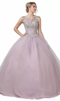 Aspeed Design - L2258 Illusion Bateau Beaded Ball Gown