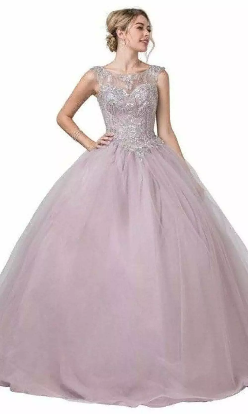 Aspeed Design - L2258 Illusion Bateau Beaded Ball Gown 3 Aspeed Design - L2258 Illusion Bateau Beaded Ball Gown