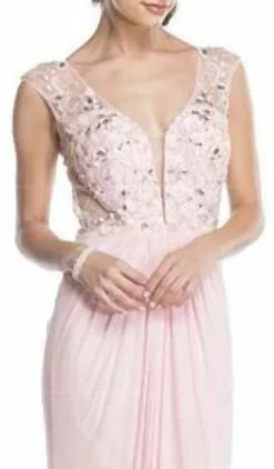 Aspeed Design - Beaded Plunging Sheath Evening Dress -Wedding Dresses shop online beaded plunging sheath evening dress dress 28728103960659