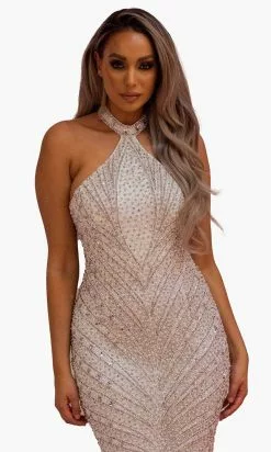 Chic And Holland BR1990 - High Halter Overskirt Bridal Dress -Wedding Dresses shop online chic and holland br1990 high halter overskirt bridal dress bridal dresses 30021731614803