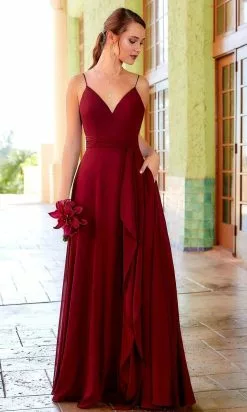 Christina Wu Celebration - 22046 Chiffon V-Neck Long A-Line Dress