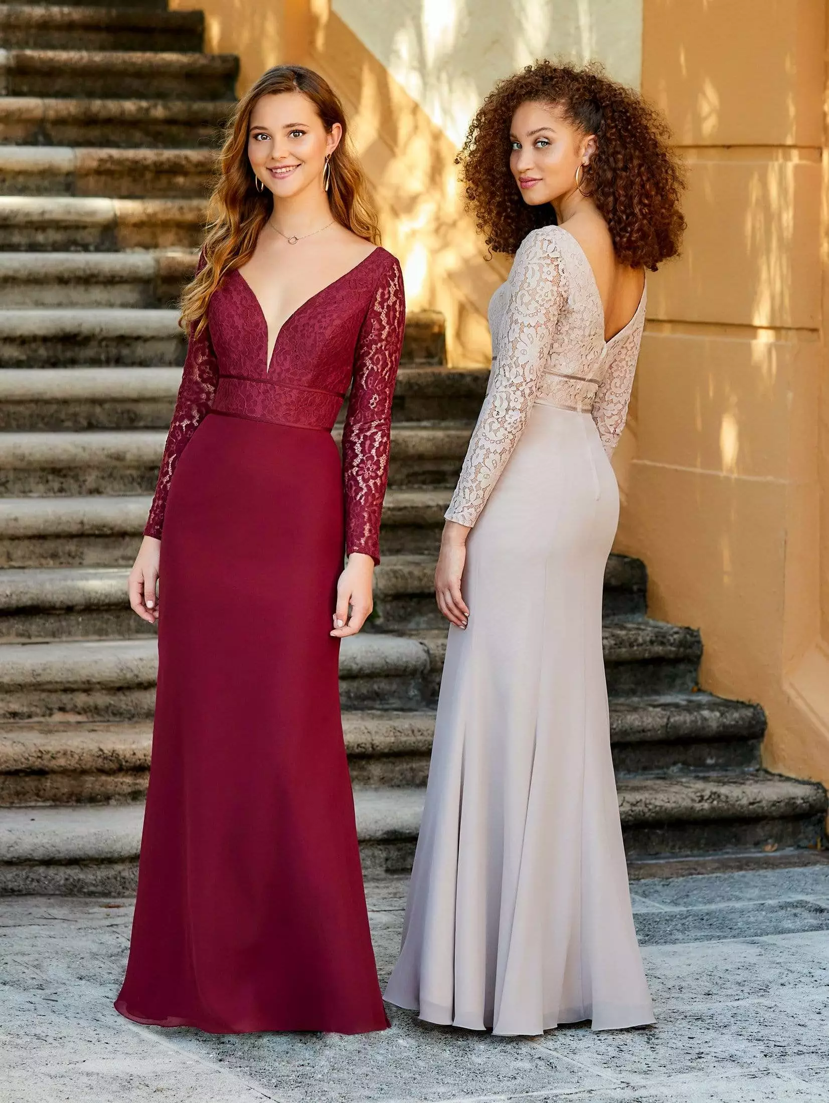 Christina Wu Celebration - 22064 Long Sleeves Lace And Chiffon Sheath Dress 3 Christina Wu Celebration - 22064 Long Sleeves Lace And Chiffon Sheath Dress