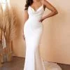 Cinderella Divine 7487W - Cowl Neck Charmeuse Wedding Dress 2 Cinderella Divine 7487W - Cowl Neck Charmeuse Wedding Dress -Wedding Dresses shop online cinderella divine 7487w cowl neck charmeuse wedding dress special occasion dress 31091312001107