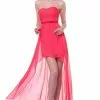 Cinderella Divine - 7750 Strapless Sweetheart Chiffon High Low Dress -Wedding Dresses shop online cinderella divine 7750 strapless sweetheart chiffon high low dress prom dresses xs watermelon 13553491116115