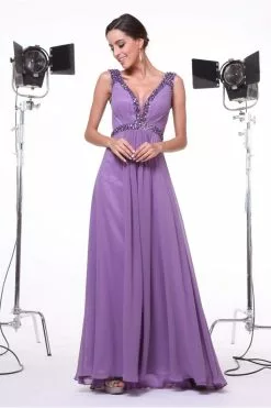 Cinderella Divine - 958 Sparkly Beaded Sleeveless V Neck Chiffon Gown -Wedding Dresses shop online cinderella divine 958 sparkly beaded sleeveless v neck chiffon gown bridesmaid dresses 2 marble 14171587870803
