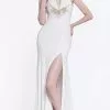 Cinderella Divine Bridal - 60547 Beaded High Halter High Slit Long Dress