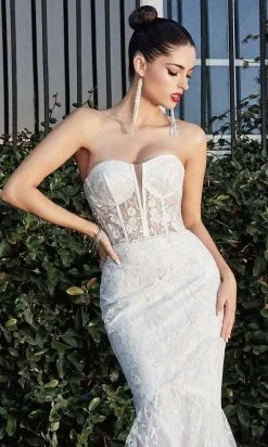 Cinderella Divine Bridal - CB066W Strapless Corset Mermaid Bridal Dress -Wedding Dresses shop online cinderella divine bridal cb066w strapless corset mermaid bridal dress wedding dresses 28753799807059