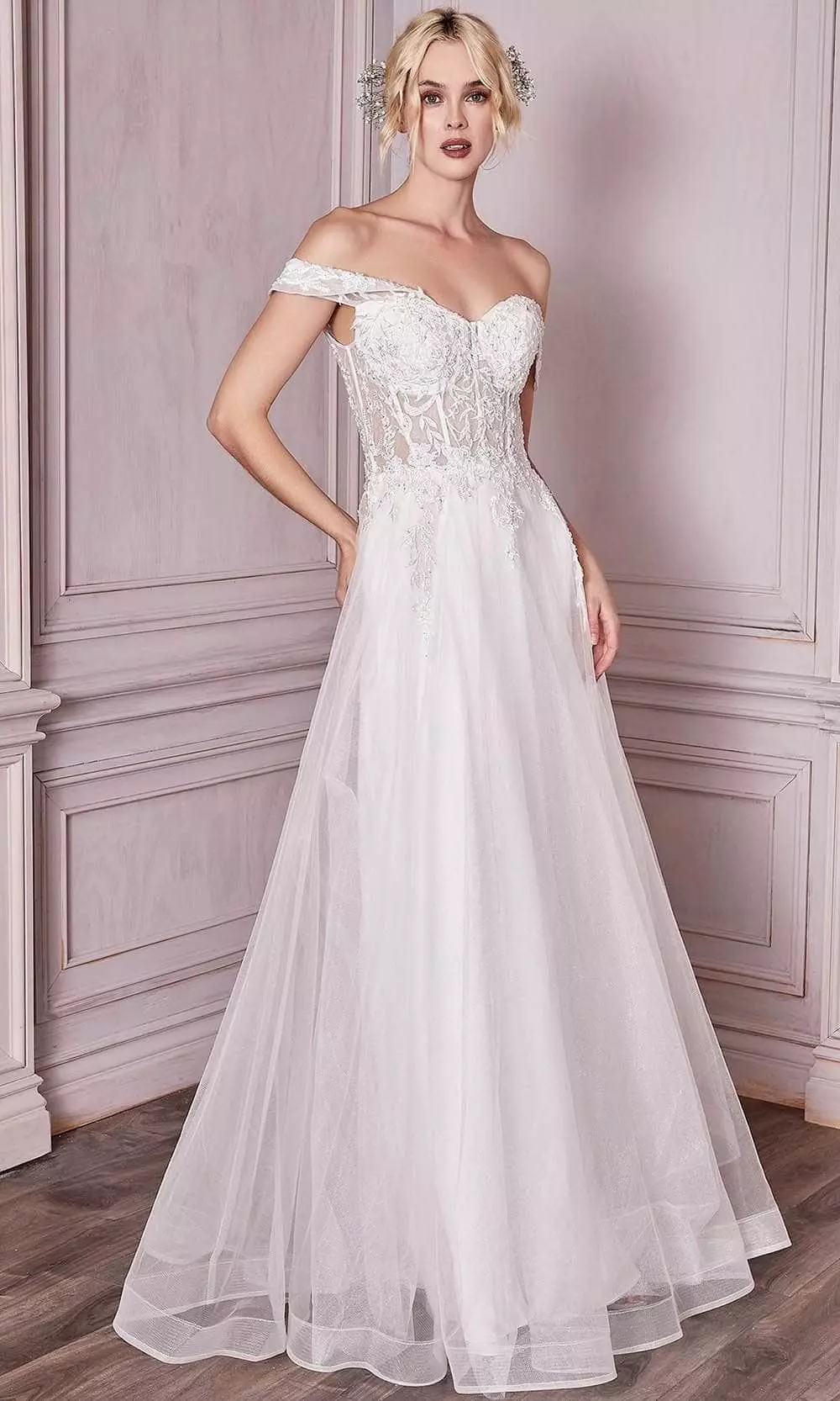 Cinderella Divine Bridal - Embroidered Sweetheart Bridal Gown CD961W 3 Cinderella Divine Bridal - Embroidered Sweetheart Bridal Gown CD961W