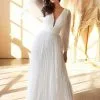 Cinderella Divine Bridal - Pleated Formal Dress CD242W - 2 Pc Off White In Size 10 Available