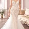 Cinderella Divine Bridal - Plunging V-Neck Embellished Mermaid Dress CDS401 - 1 Pc Off White In Size 10 Available