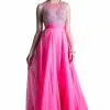 Cinderella Divine - C255 Beaded Bateau Chiffon A-line Gown 1 Cinderella Divine - C255 Beaded Bateau Chiffon A-line Gown -Wedding Dresses shop online cinderella divine c255 beaded bateau chiffon a line gown prom dresses 2 fuchsia 28794626801747