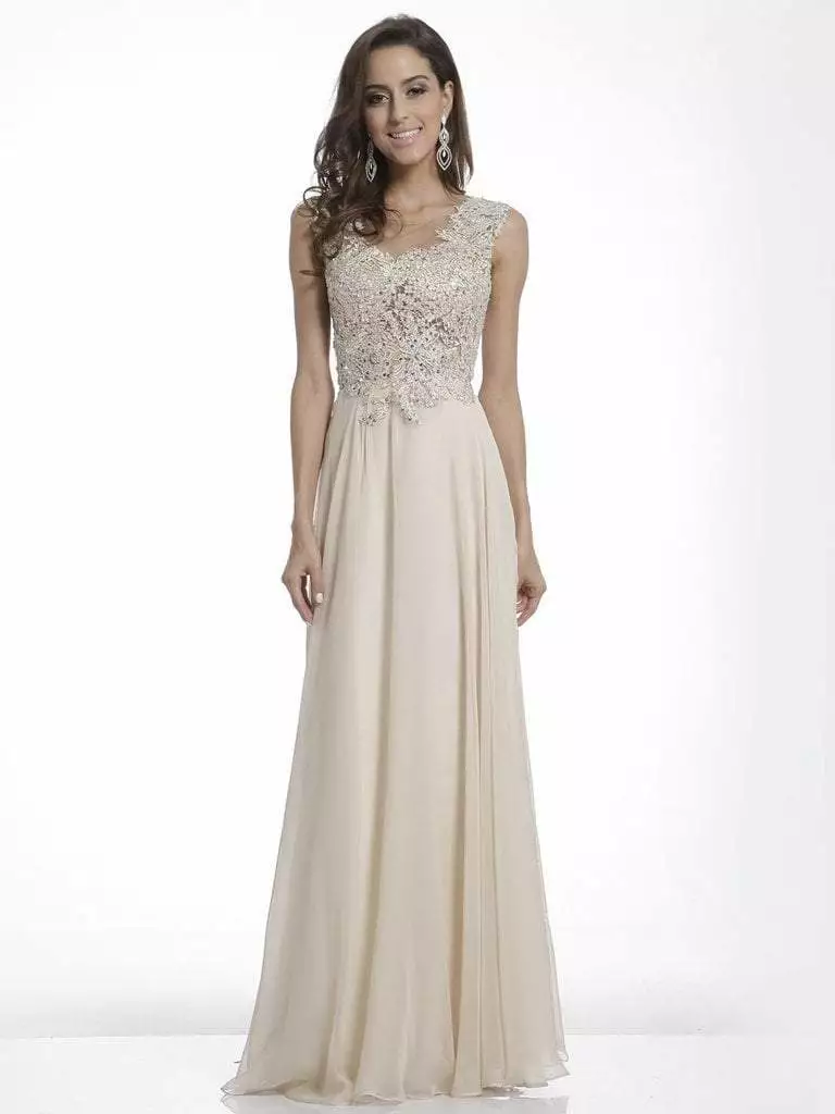 Cinderella Divine Cap Sleeve Beaded Lace Chiffon Gown CJ1022 3 Cinderella Divine Cap Sleeve Beaded Lace Chiffon Gown CJ1022