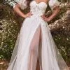 Cinderella Divine CB080W - Strapless Floral Wedding Ballgown