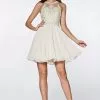 Cinderella Divine - CD0141 Beaded Lace Chiffon Halter Cocktail Dress -Wedding Dresses shop online cinderella divine cd0141 beaded lace chiffon halter cocktail dress special occasion dress xxs champagne 28832700465235