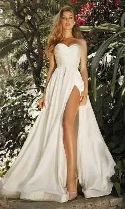 Cinderella Divine - CD0166W Sweetheart High Slit Bridal Dress