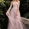 Cinderella Divine CDS409C - Sleeveless Floral A-Line Dress -Wedding Dresses shop online cinderella divine cds409c sleeveless floral a line dress evening dress 30564774346835
