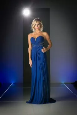 Cinderella Divine - Crisscrossed Strapless Applique Ornate Long Gown -Wedding Dresses shop online cinderella divine crisscrossed strapless applique ornate long gown special occasion dress 2 royal 14841924780115