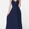 Cinderella Divine - Ruched Bodice A-Line Gown 7471 - 1 Pc Navy In Size 18 Available -Wedding Dresses shop online cinderella divine ruched bodice a line gown 7471 1 pc navy in size 18 available ccsale 18 navy 30408954576979