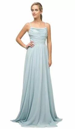 Cinderella Divine - UR136 Sleeveless Empire Waist Chiffon Dress -Wedding Dresses shop online cinderella divine ur136 sleeveless empire waist chiffon dress bridesmaid dresses 4 mint 28048658104403