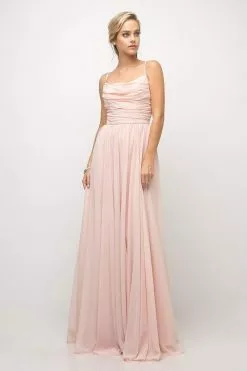 Cinderella Divine - UR136 Sleeveless Empire Waist Chiffon Dress -Wedding Dresses shop online cinderella divine ur136 sleeveless empire waist chiffon dress bridesmaid dresses 4 peach 28048659513427