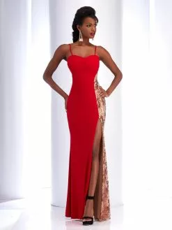 Clarisse - 2817 Sequined Contrast Panel Gown -Wedding Dresses shop online clarisse 2817 sequined contrast panel gown special occasion dress 28952199757907