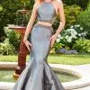 Clarisse - 3475 Two Piece Beaded Halter Mermaid Dress -Wedding Dresses shop online clarisse 3475 two piece beaded halter mermaid dress special occasion dress 0 pewter 14452492599379