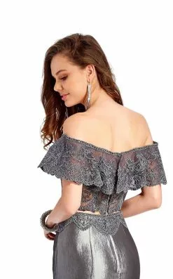 Clarisse - 4932 Scalloped Overlay Off-Shoulder Mermaid Gown -Wedding Dresses shop online clarisse 4932 scalloped overlay off shoulder mermaid gown special occasion dress 5500987965497