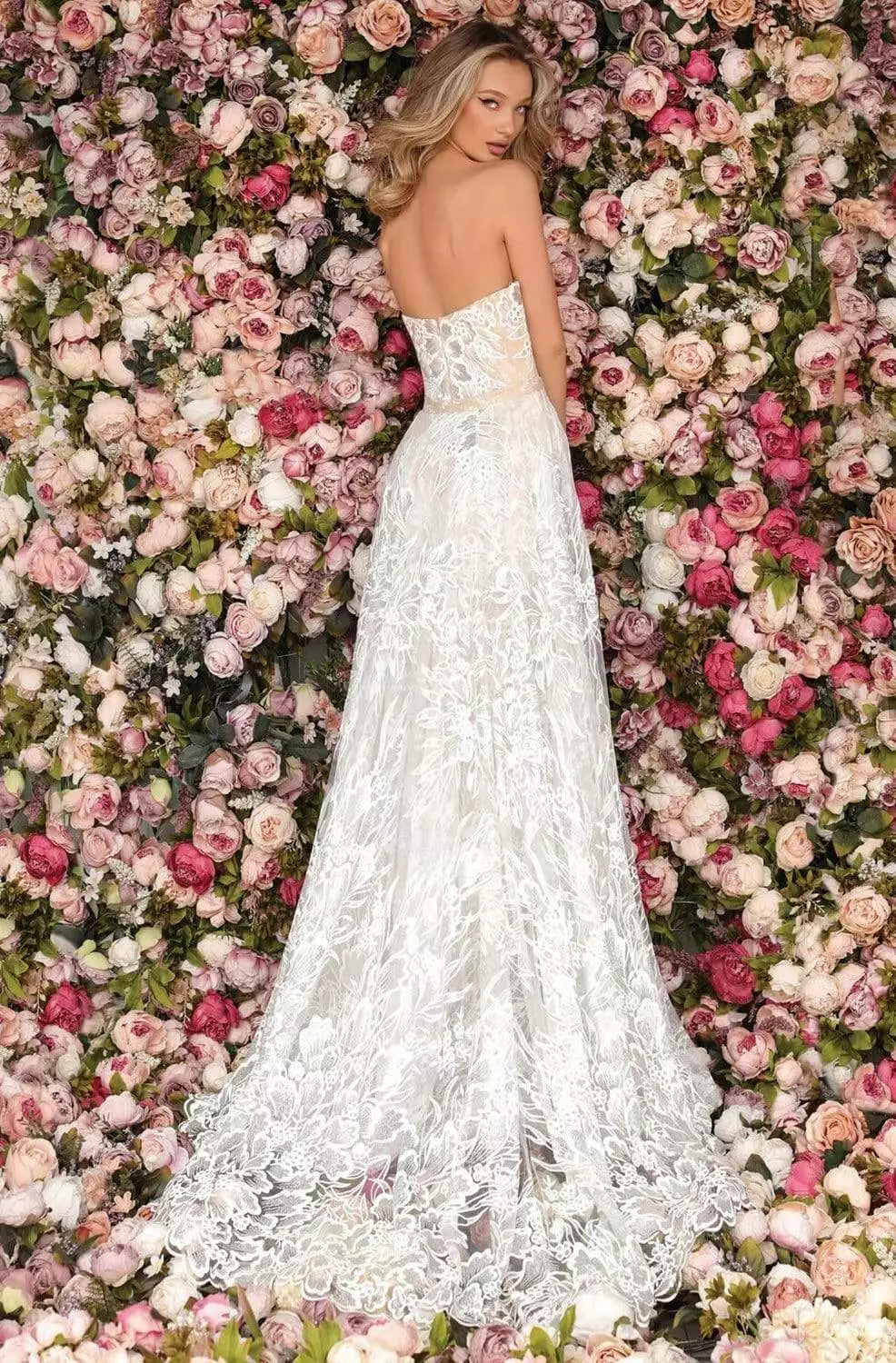 Clarisse - 5102 Strapless Lace Sweetheart Dress With Overskirt 4 Clarisse - 5102 Strapless Lace Sweetheart Dress With Overskirt - Image 2