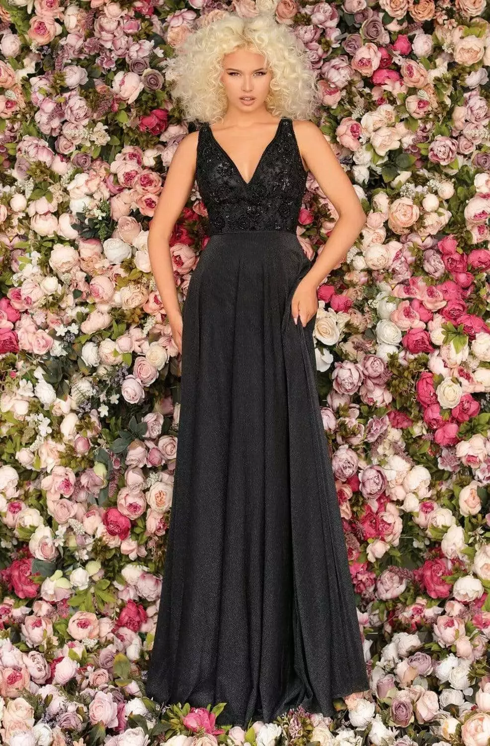 Clarisse - 5151 Beaded V-neck A-line Gown 3 Clarisse - 5151 Beaded V-neck A-line Gown