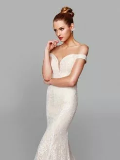 Clarisse - 600109 Lace Deep Off-Shoulder Mermaid Dress -Wedding Dresses shop online clarisse 600109 lace deep off shoulder mermaid dress wedding dresses 6689311916115