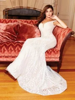 Clarisse - 600109 Lace Deep Off-Shoulder Mermaid Dress -Wedding Dresses shop online clarisse 600109 lace deep off shoulder mermaid dress wedding dresses 6689312309331