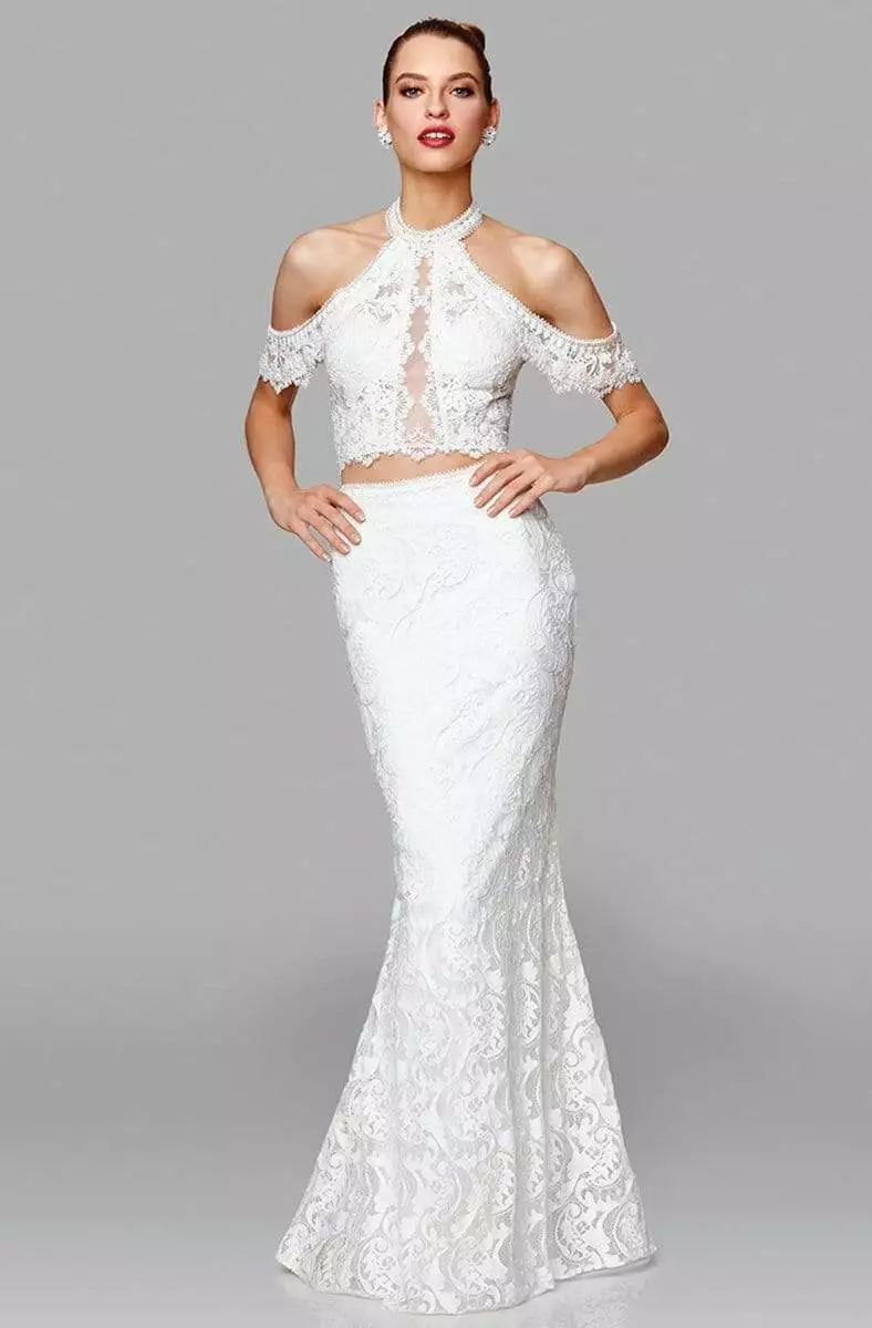 Clarisse - 600153 Two Piece Lace Trumpet Dress With Open Back 3 Clarisse - 600153 Two Piece Lace Trumpet Dress With Open Back