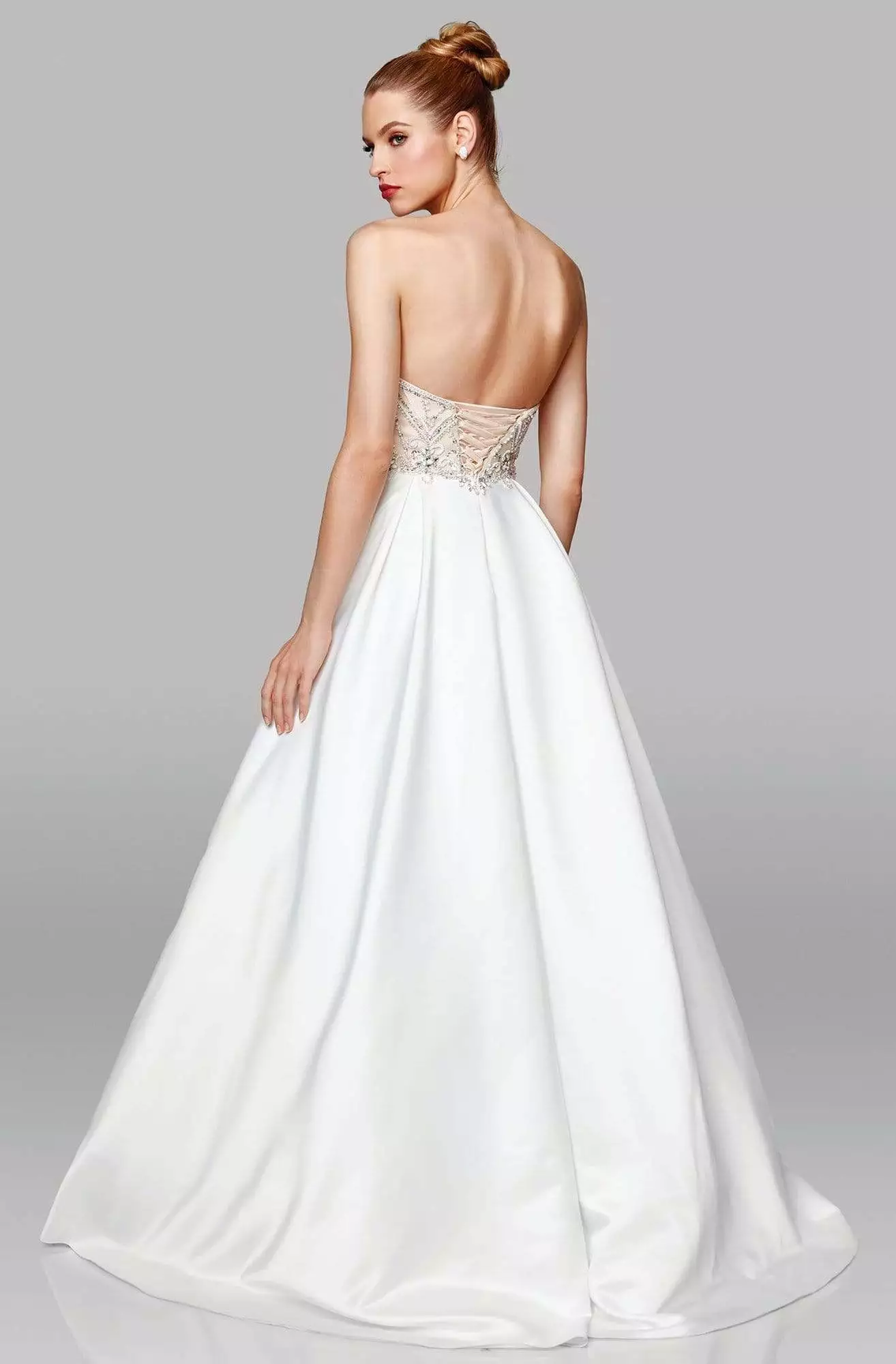 Clarisse - 600157 Beaded Sweetheart Satin A-line Gown 4 Clarisse - 600157 Beaded Sweetheart Satin A-line Gown - Image 2