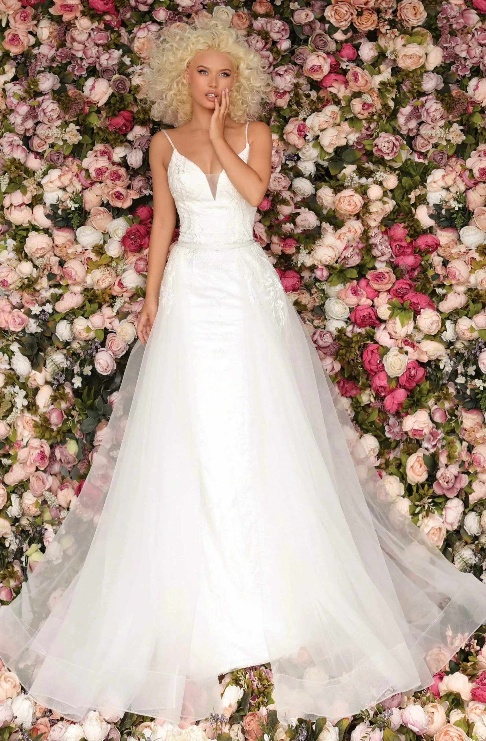 Clarisse - 8160 Sleeveless V Neck Sheath Dress With Overskirt 5 Clarisse - 8160 Sleeveless V Neck Sheath Dress With Overskirt - Image 3