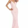 Clarisse - 8160 Sleeveless V Neck Sheath Dress With Overskirt -Wedding Dresses shop online clarisse 8160 sleeveless v neck sheath dress with overskirt evening dresses 0 light pink 28049000431699