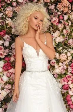 Clarisse - 8160 Sleeveless V Neck Sheath Dress With Overskirt 9 Clarisse - 8160 Sleeveless V Neck Sheath Dress With Overskirt -Wedding Dresses shop online clarisse 8160 sleeveless v neck sheath dress with overskirt evening dresses 28282801717331