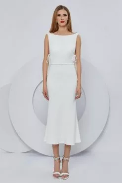 Cristallini - Cowl Back Crepe Formal Dress SKA1196