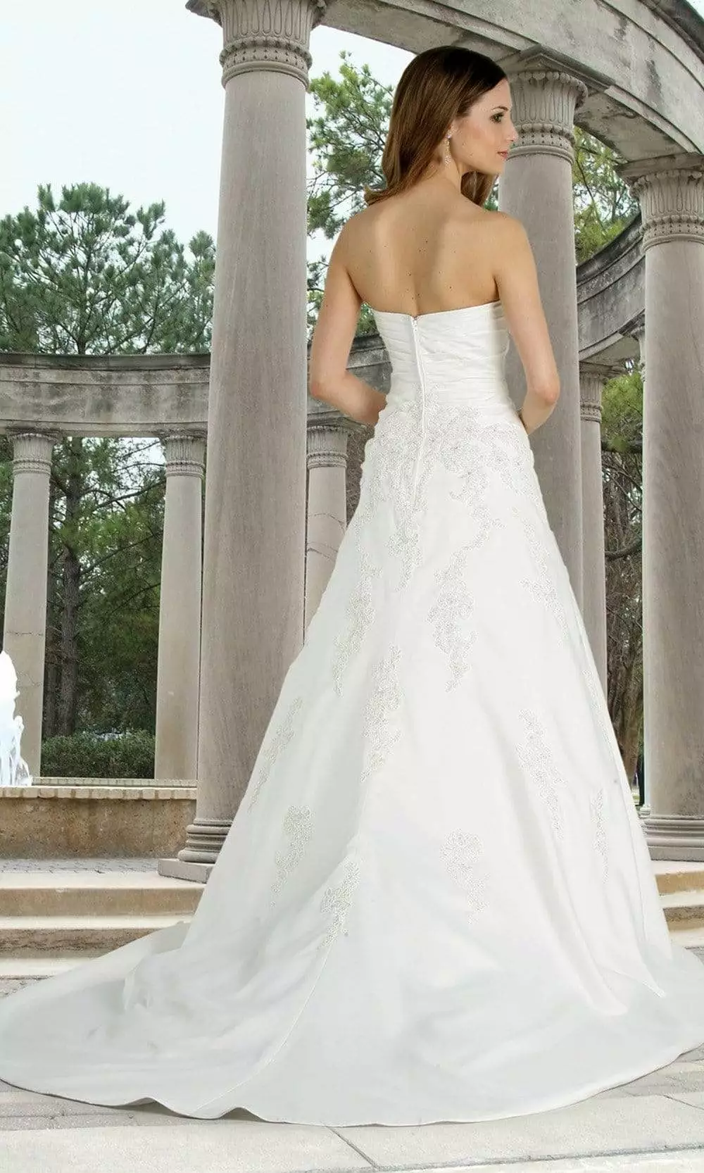 Da Vinci Bridal - 50070 Sweetheart Pleated Satin Embroidered Gown 4 Da Vinci Bridal - 50070 Sweetheart Pleated Satin Embroidered Gown - Image 2