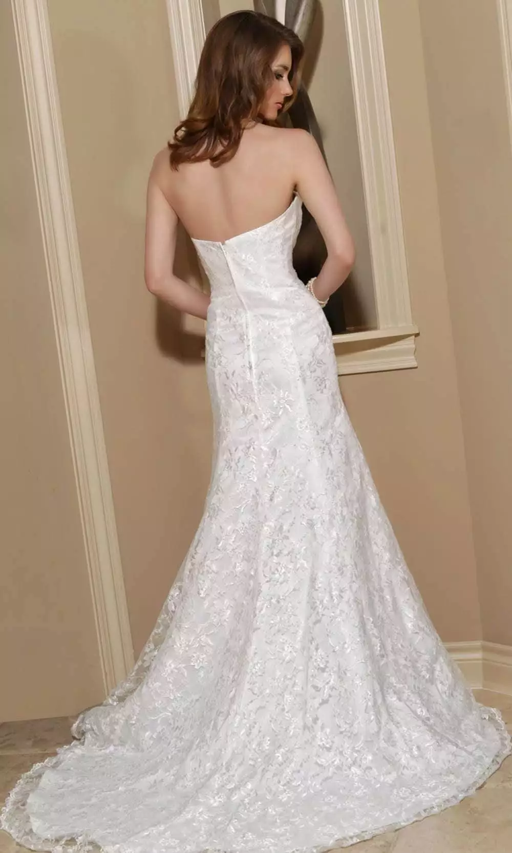 Da Vinci Bridal - 50155 Lace Sweetheart Bridal Sheath Dress 4 Da Vinci Bridal - 50155 Lace Sweetheart Bridal Sheath Dress - Image 2